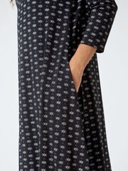 Roman Black Ditsy Print Square Neck Stretch Dress - Image 5 of 5