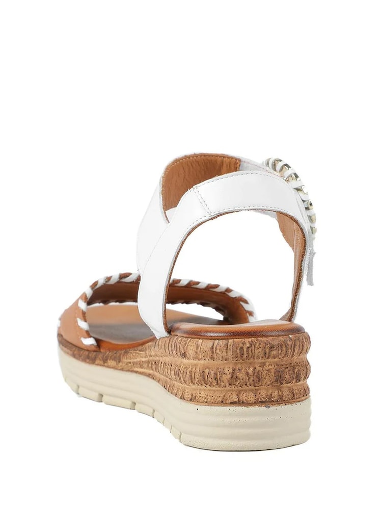 Pavers White Leather Buckle Flat Sandals - Imagen 2 de 5