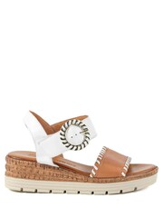 Pavers White Leather Buckle Flat Sandals - Imagen 3 de 5