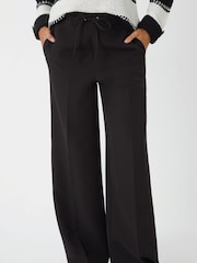 Roman Black Wide Leg Tie Front Trousers - Image 1 of 5