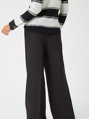 Roman Black Wide Leg Tie Front Trousers - Image 2 of 5