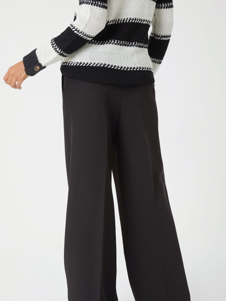 Roman Black Wide Leg Tie Front Trousers - Image 2 of 5
