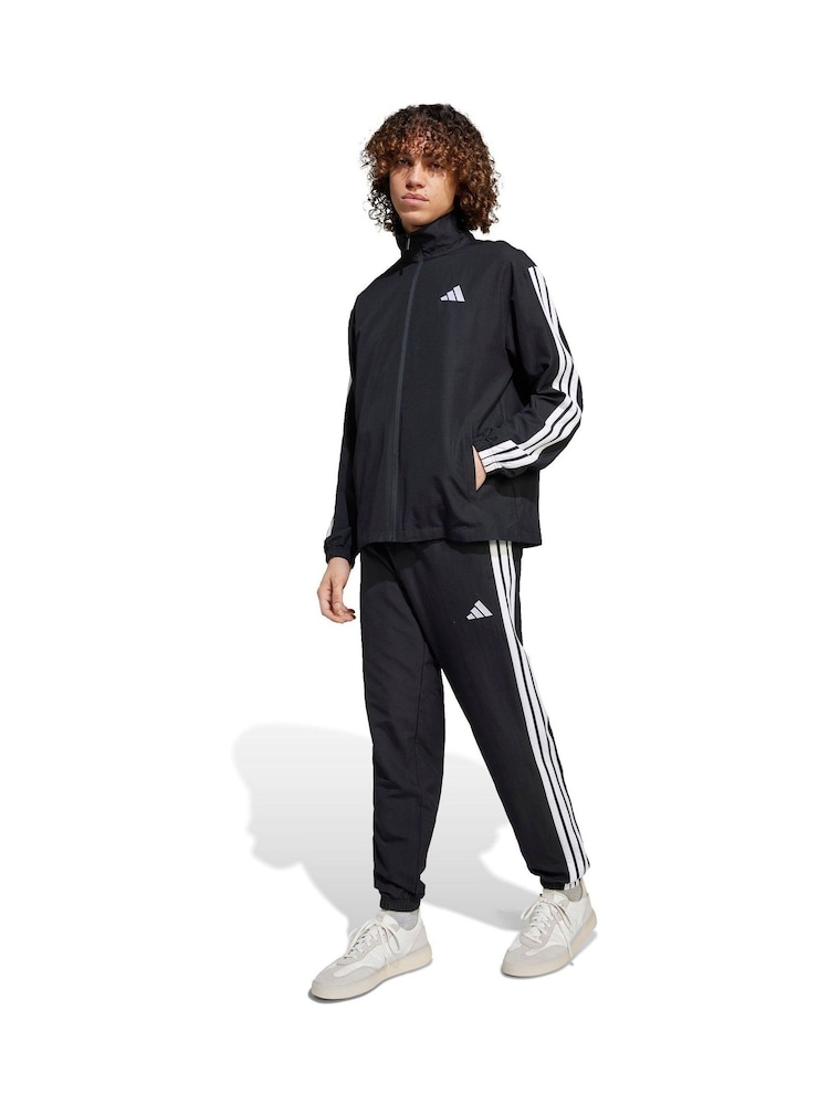 adidas Black 3-Stripes Woven Tracksuits - Image 1 of 8 adidas Black 3-Stripes Woven Tracksuits - Image 1 of 8