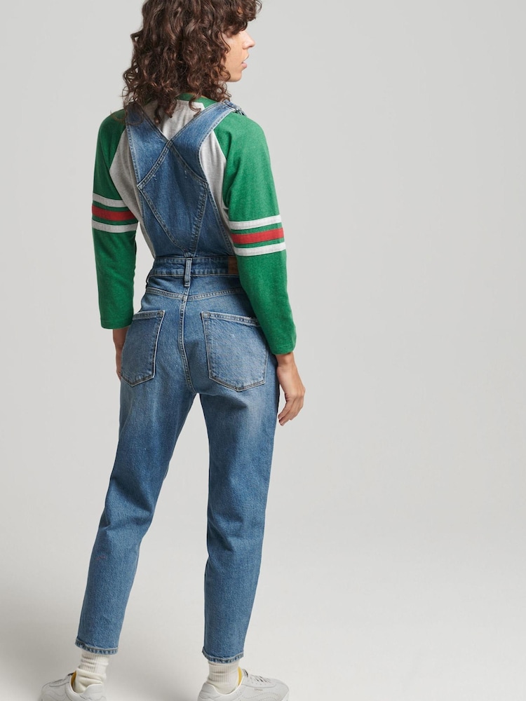 Superdry Blue Slim Taper Dungarees - Image 2 of 10
