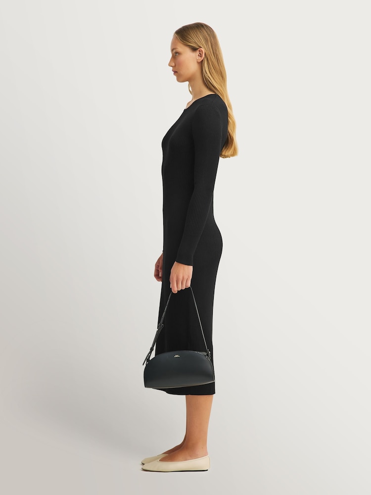 Weekend MaxMara Black Tuono Long Sleeve Midi Dress - Image 2 of 9