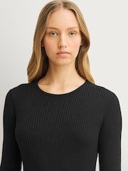 Weekend MaxMara Black Tuono Long Sleeve Midi Dress - Image 4 of 9