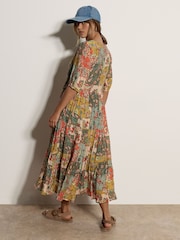 Apricot Green Early Bloom Patchwork Midi Dress - Image 5 of 5