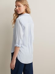 Blue/White Stripe Long Sleeve Smart Shirt - Image 4 of 6