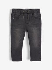 Schwarzer Denim - Jogginghose in Jeans-Optik (3 Monate bis 7 Jahre) - Bild 2 von 4
