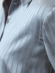 French Connection Light Blue Maggie Satin Stripe Shirt - Image 2 of 6