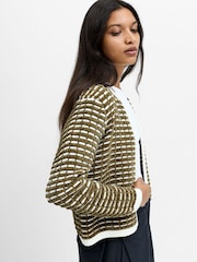 French Connection Green Dion Noar Edge To Edge Cardigan - Image 3 of 6