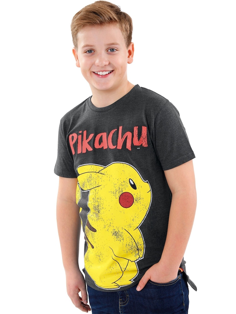 Character Black Pokemon Pikachu Boys T-Shirt - Image 2 of 6