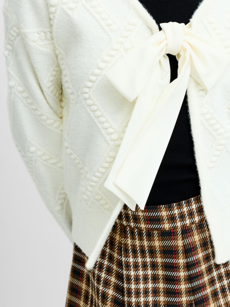 French Connection Kittle Bobble Scarf Tie Top - Bild 2 av 6