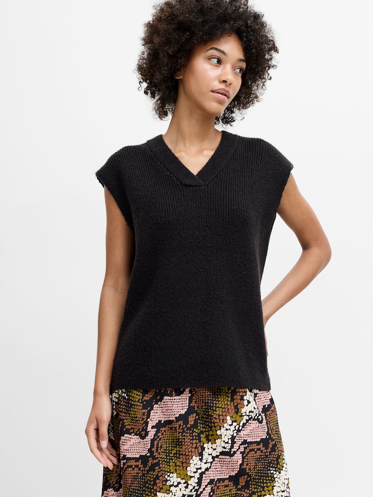 French Connection Black Junia V-Neck Vest - Image 1 of 6 French Connection Black Junia V-Neck Vest - Image 1 of 6