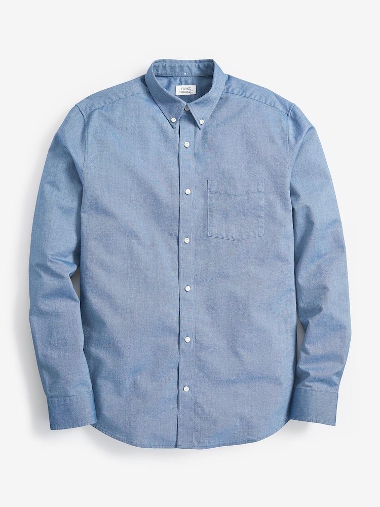Blue Long Sleeve Oxford Shirt - Image 4 of 4