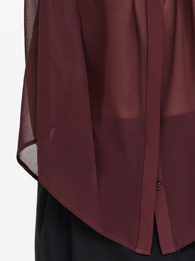 French Connection Red Arezzo Wide Shoulder Shirt - Image 2 of 7 French Connection Red Arezzo Wide Shoulder Shirt - Image 2 of 7