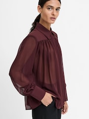 French Connection Red Arezzo Wide Shoulder Shirt - Image 3 of 7
