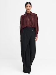 French Connection Red Arezzo Wide Shoulder Shirt - Image 4 of 7