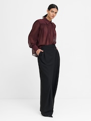 French Connection Red Arezzo Wide Shoulder Shirt - Image 5 of 7