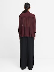 French Connection Red Arezzo Wide Shoulder Shirt - Image 6 of 7