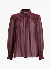 French Connection Red Arezzo Wide Shoulder Shirt - Image 7 of 7