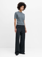 French Connection Black Kezia Twist Short Sleeve Jumper - Image 3 of 6