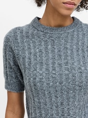 French Connection Black Kezia Twist Short Sleeve Jumper - Image 5 of 6