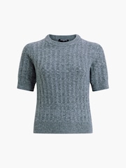 French Connection Black Kezia Twist Short Sleeve Jumper - Image 6 of 6