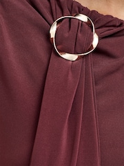 French Connection Red Maxine Jersey Trim Top - Image 6 of 7