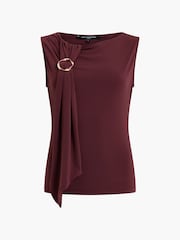 French Connection Red Maxine Jersey Trim Top - Image 7 of 7