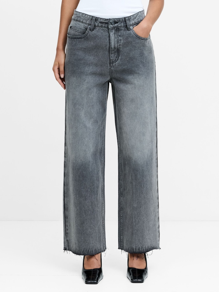 French Connection Dallas Denim Relaxed Ankle Straight Leg Jeans - Imaginea 2 din 5