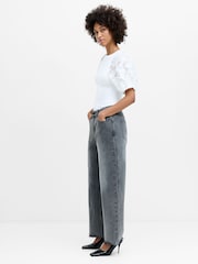 French Connection Dallas Denim Relaxed Ankle Straight Leg Jeans - Imaginea 3 din 5