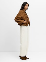 French Connection Brown Orelia Suedette Blouson Jacket - Image 5 of 7