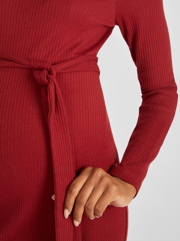 Buy JoJo Maman Bb Rust Red Ribbed Jersey Maternity Dress from Next USA