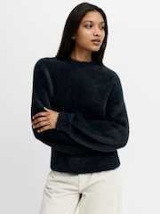 French Connection Dark Navy Blue Lucille Texture Jumper - Image 1 of 6