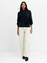 French Connection Dark Navy Blue Lucille Texture Jumper - Image 4 of 6