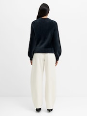 French Connection Dark Navy Blue Lucille Texture Jumper - Image 5 of 6
