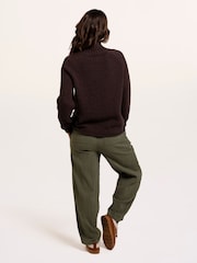 Brakeburn Brown Agnes Texture Stitch Knitted Roll Neck Jumper - Image 2 of 6