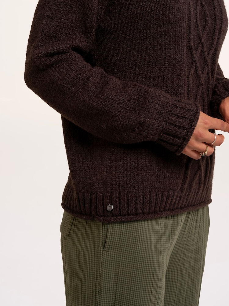 Brakeburn Brown Agnes Texture Stitch Knitted Roll Neck Jumper - Image 6 of 6 Brakeburn Brown Agnes Texture Stitch Knitted Roll Neck Jumper - Image 6 of 6