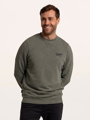 Brakeburn Green Aldridge Garment Dyed Crew Neck Sweat Top - Image 1 of 6
