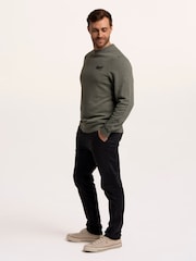 Brakeburn Green Aldridge Garment Dyed Crew Neck Sweat Top - Image 3 of 6