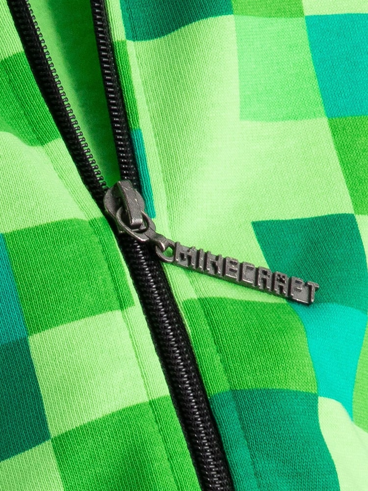 Vanilla Underground Green 100% Cotton Minecraft Boys Creeper Placement Print Hoodie - Image 3 of 5