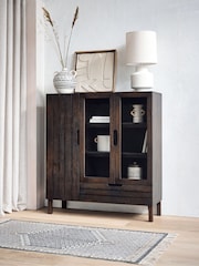 French Connection Slatted Mango Wood Sedona Display Cabinet - Image 2 of 9