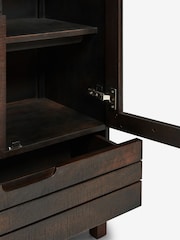French Connection Slatted Mango Wood Sedona Display Cabinet - Image 3 of 9