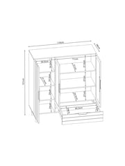 French Connection Slatted Mango Wood Sedona Display Cabinet - Image 4 of 9