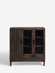 French Connection Slatted Mango Wood Sedona Display Cabinet - Image 8 of 9