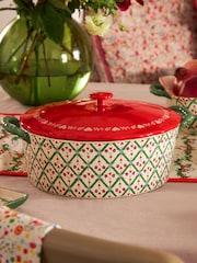 Cath Kidston Cream Christmas Casserole Dish - Image 1 of 4