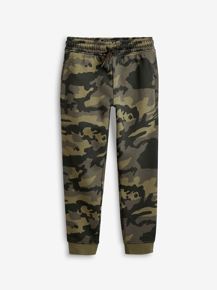 Green Camouflage Slim Fit Basic Joggers (3-16yrs) - Image 1 of 7 Green Camouflage Slim Fit Basic Joggers (3-16yrs) - Image 1 of 7