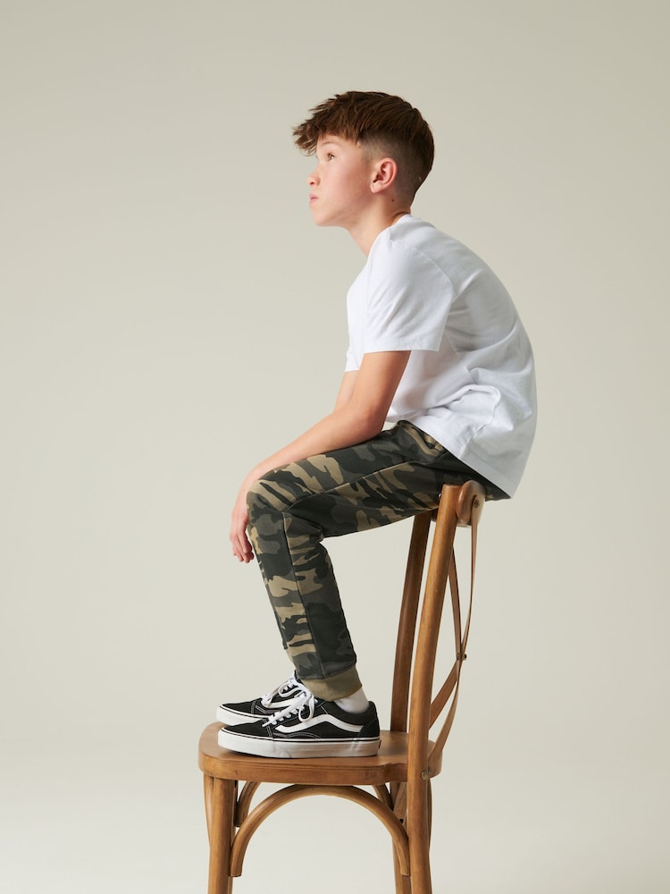 Green Camouflage Slim Fit Basic Joggers (3-16yrs) - Image 4 of 7