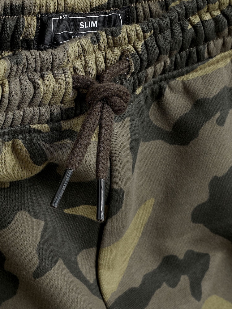 Green Camouflage Slim Fit Basic Joggers (3-16yrs) - Image 7 of 7